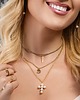 złote naszyjniki Łańcuszek z krzyżem z perłami Pearl Cross 1
