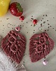 kolczyki chwosty Kolczyki boho makramowe koralowy róż 2