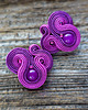 kolczyki soutache Małe, cyklamenowe, eleganckie kolczyki sutasz 1