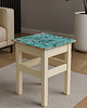 stołki Własnoręcznie malowany handmade taboret w pastelowych kolorach art deco 1