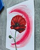obrazy Mak z serii Kwiaty akwarela A5 obraz natura łąka kolekcja 5
