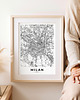 plakaty Plakat Mediolan mapy 1