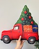 poduszki z grafiką Poduszka Świąteczna Retro Auto Z Choinką 1