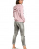 bluza z kapturem damska Bluza z kapturem z zakładką- pudrowa (B-088) 3