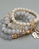 bransoletki z kamieni naturalnych Beige and grey /21-05-24/ set 2