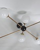 lampy wiszące Żyrandol Stilnovo vintage lata 60. mosiądz szkło 6xE14 3