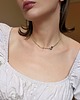 chokery Minimalistyczny choker z naturalną muszelką i kwarcem (stal chirurgiczna) 1