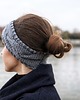 opaski do włosów Szara wełniana opaska warkoczowa 3