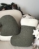 dekoracje świąteczne Poduszka Świąteczna Skarpeta Zielona Boucle 3