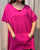 sukienki mini damskie Bawełniana sukienka Fucsia 1
