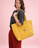 torby na ramię Duża sztruksowa torba miejska Żółta 1
