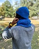 czapki i kapelusze męskie Męska bawełniana czapka beanie logo ekoskórka Niebieski Kobalt 2