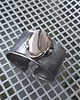 bransoletki wire wrapping Krzemień pasiasty i perła - bransoletka regulowana 4