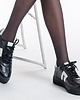 sneakersy damskie Sneakersy skórzane -  czarne +  białe wstawki  (7188) 5