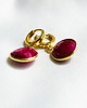 kolczyki z kamieniami Kropla Ognia- Czerwone kolczyki Rubiny srebro pozłacane 2