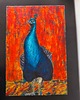 obrazy Obraz Olej Paw Czerwień 40x60 Impasto Abstrakcja Pióra Faktura 7