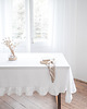 obrusy i serwetki Lniany obrus z falbanką  heavy linen PURE WHITE 3