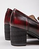 półbuty damskie PÓŁBUTY NA 6 CM SŁUPKU - SKÓRA NATURALNA - MODEL 250 - KOLOR CZARNO-CZERWONY 5