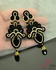 kolczyki soutache Czarno złote kandelabrowe kolczyki sutasz 1