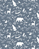 naklejki ścienne do pokoju dziecka TAPETA w rolce - FOREST ANIMALS BLUE 1
