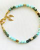 bransoletki z kamieni naturalnych Bransoletka  z kamieni, naturalny turkus, złote skrzydełka 2