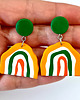 kolczyki z masy plastycznej Kolczyki pomarańczowo zielone z masy polimerowej 3