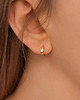 kolczyki pozłacane Kolczyki małe koła 9,5mm "Crystal Heart" z cyrkoniami - srebro 925 pozłacane 1