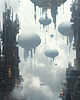plakaty Futurystyczna Japonia, Cyberpunk - Plakat - Loft, Minimalizm 1