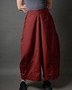 spodnie materiałowe damskie Spodnie szerokie bordowe 1