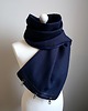 szale damskie Szal wełniany granatowy z metaliczną skórą - piękny 4