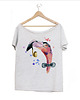 t-shirt damskie Flaming z fajką szary Oversize 1