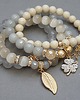bransoletki z kamieni naturalnych Beige and grey /30-03-23/ set 3