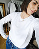 bluzki z długim rękawem damskie Bluzka MALMO crew neck biała longsleeve 2