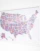 plakaty Plakat do Kolorowania Mapa USA Kropki 50x70cm 2