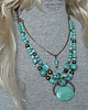 naszyjniki - inne Turkusowy naszyjnik w stylu boho unikat handmade 3