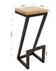 stołki Hoker barowy loftowy do kuchni lub restauracji drewno dąb stal, handmade 5