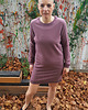 sukienki midi damskie SLOGAN Rose plum melange sukienka damska 5