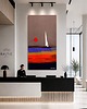 obrazy ŻAGLÓWKA O ZACHODZIE - obraz ręcznie malowany akryl 80x160cm 3