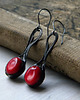 kolczyki wire wrapping koral - owale - kolczyki 1