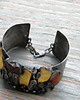bransoletki wire wrapping surowe bursztyny  -  bransoleta mankiet CUFF 3