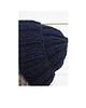 czapki damskie Granatowa czapka beanie z wełną 3