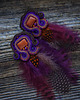 kolczyki soutache Kolczyki soutache z piórkami  2