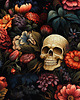 kurtki damskie Kurtka parka damska - FLOWERS AND SKULL 1