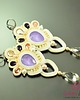 kolczyki soutache kremowo fioletowe kolczyki sutasz 5
