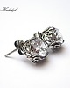 kolczyki wire wrapping Koronkowe -crystal sztyfty 4