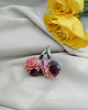 kolczyki - inne Małe kolczyki kwiatki bordo mauve grafit 1