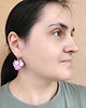 kolczyki z masy plastycznej Kolczyki z różowymi piwoniami handmade, eleganckie kolczyki wiszące, 4