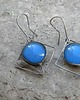 kolczyki wire wrapping Świetlisty niebieski  -  kwiaty   -  kolczyki 2
