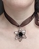 chokery Czarny choker Dymny Kwiat z szyfonową wstążką i kwiatem Dip Art 1
