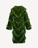płaszcze damskie Zielony płaszcz ze sztucznego futra 1